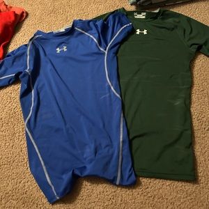 Green and blue underarmor compression size small